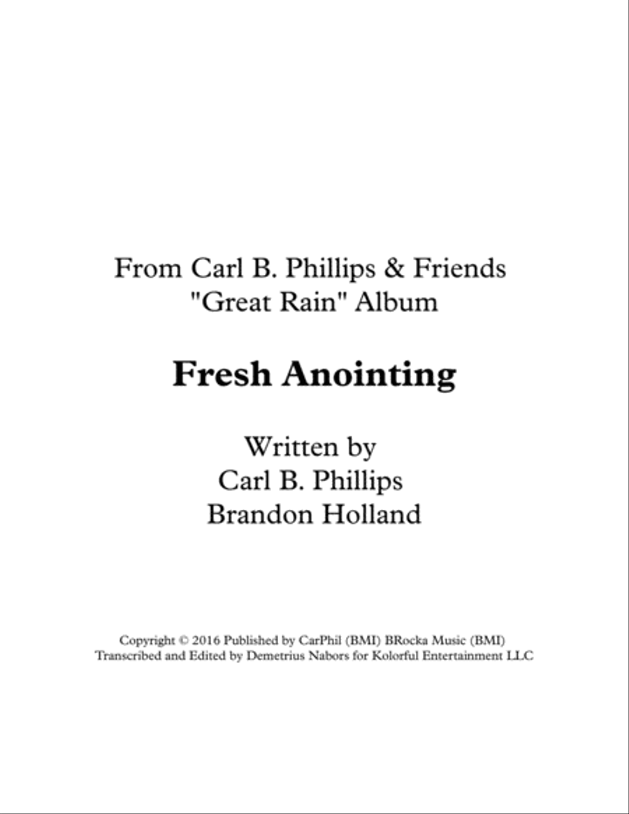 FRESH ANOINTING 4-Part scores gallery preview page 1