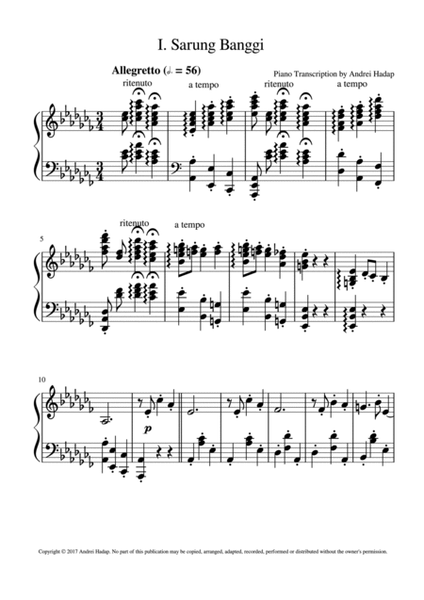 Filipino Folksong Series 1 - Arranged for Piano Solo