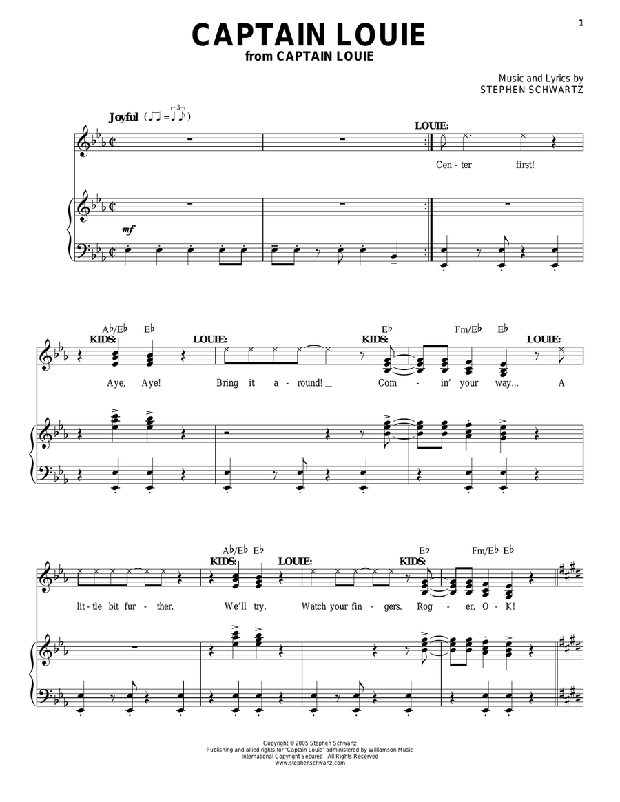 Captain Louie Captain Louie Piano, Vocal, Guitar scores gallery preview page 1
