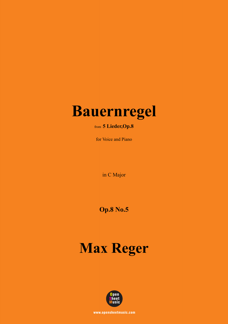 M. Reger-Bauernregel,in C Major,Op.8 No.5