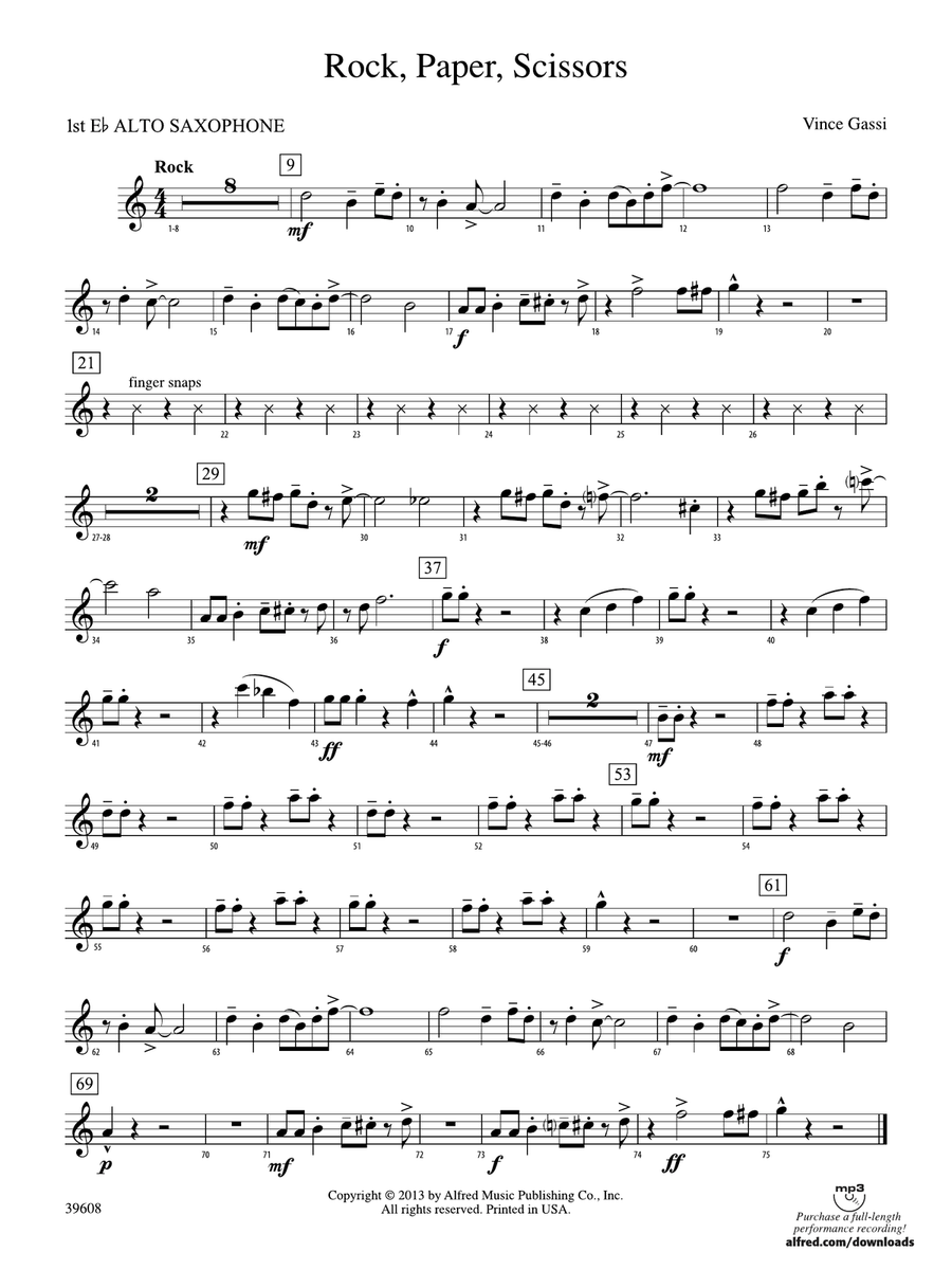 Rock, Paper, Scissors: E-flat Alto Saxophone