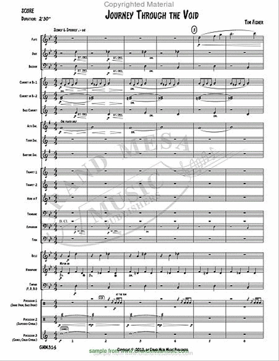 Journey Through the Void Concert Band scores gallery preview page 2