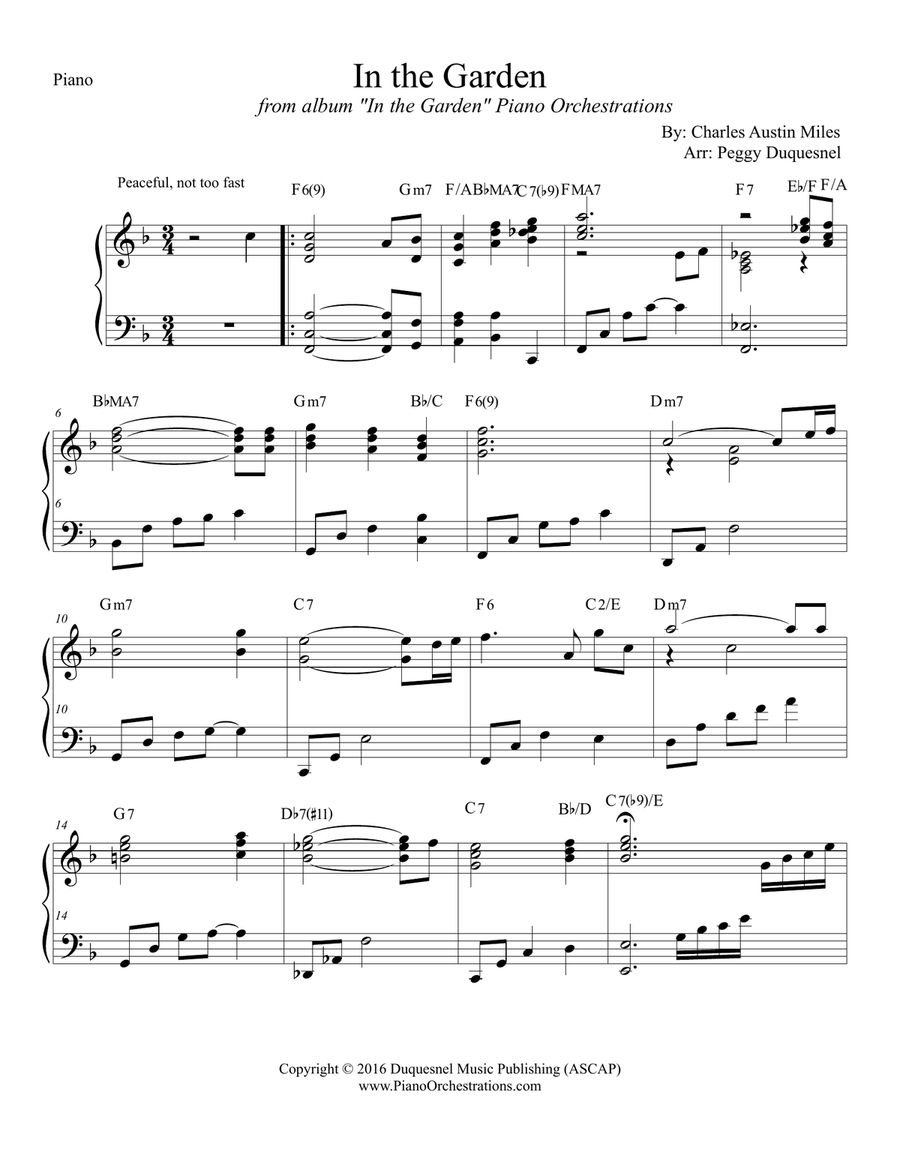 Book cover for In the Garden (Solo Piano)