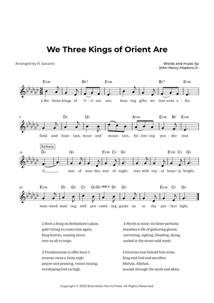 We Three Kings of Orient Are (Key of G-Flat Major) image number null