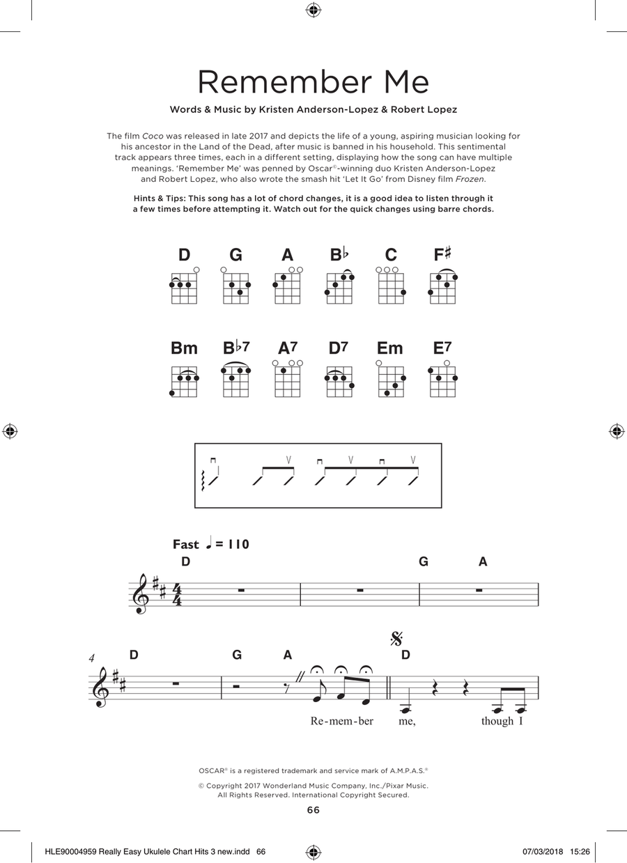 Remember Me (Ernesto de la Cruz) (from Coco) Ukulele scores gallery preview page 1