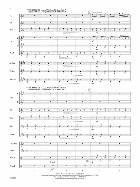Leroy Anderson’s Irish Suite, Selections from: Score