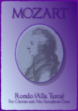 Book cover for Rondo Alla Turca, W A Mozart, Clarinet and Alto Saxophone Duet.
