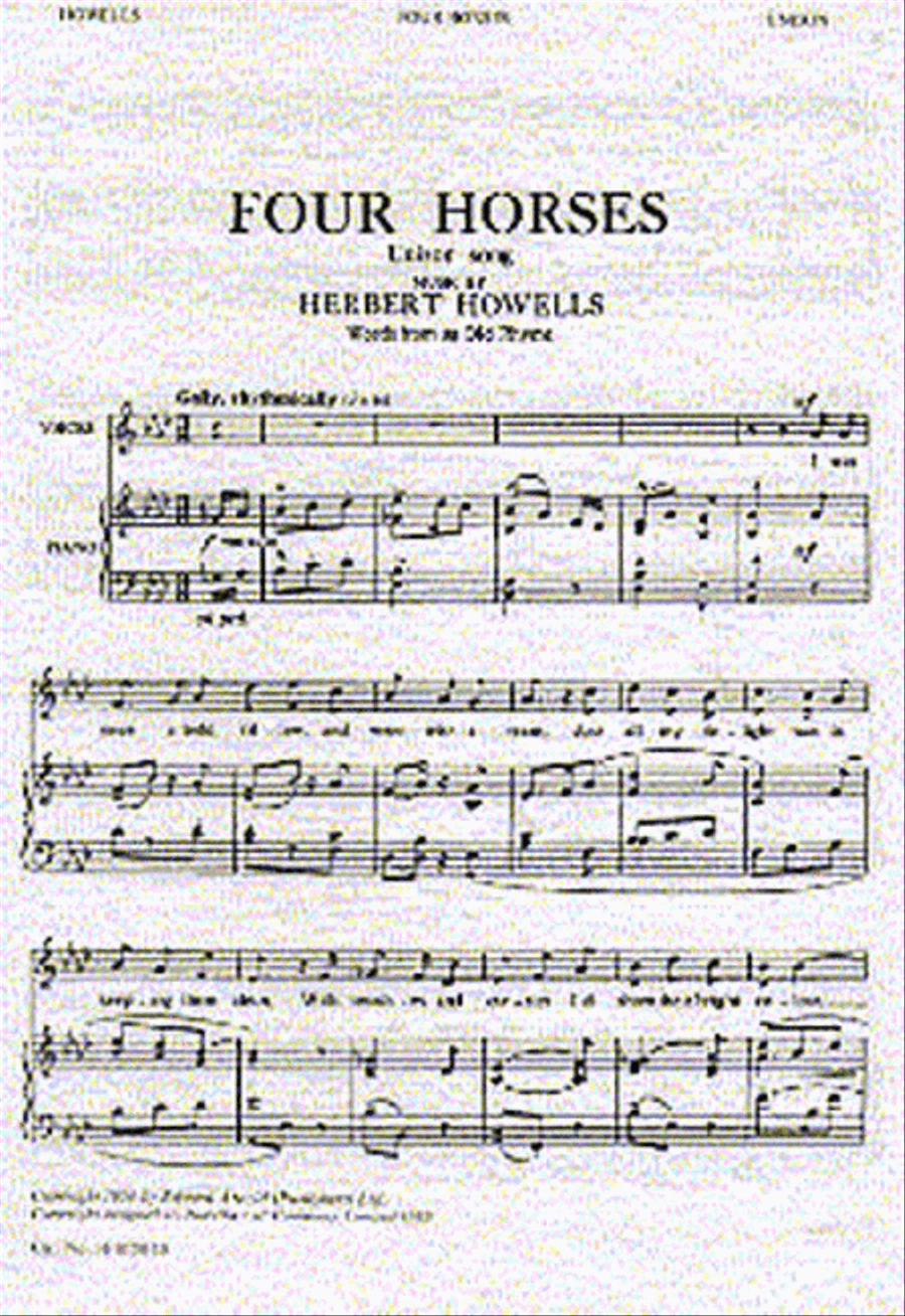 Herbert Howells: Four Horses Choir scores gallery preview page 1
