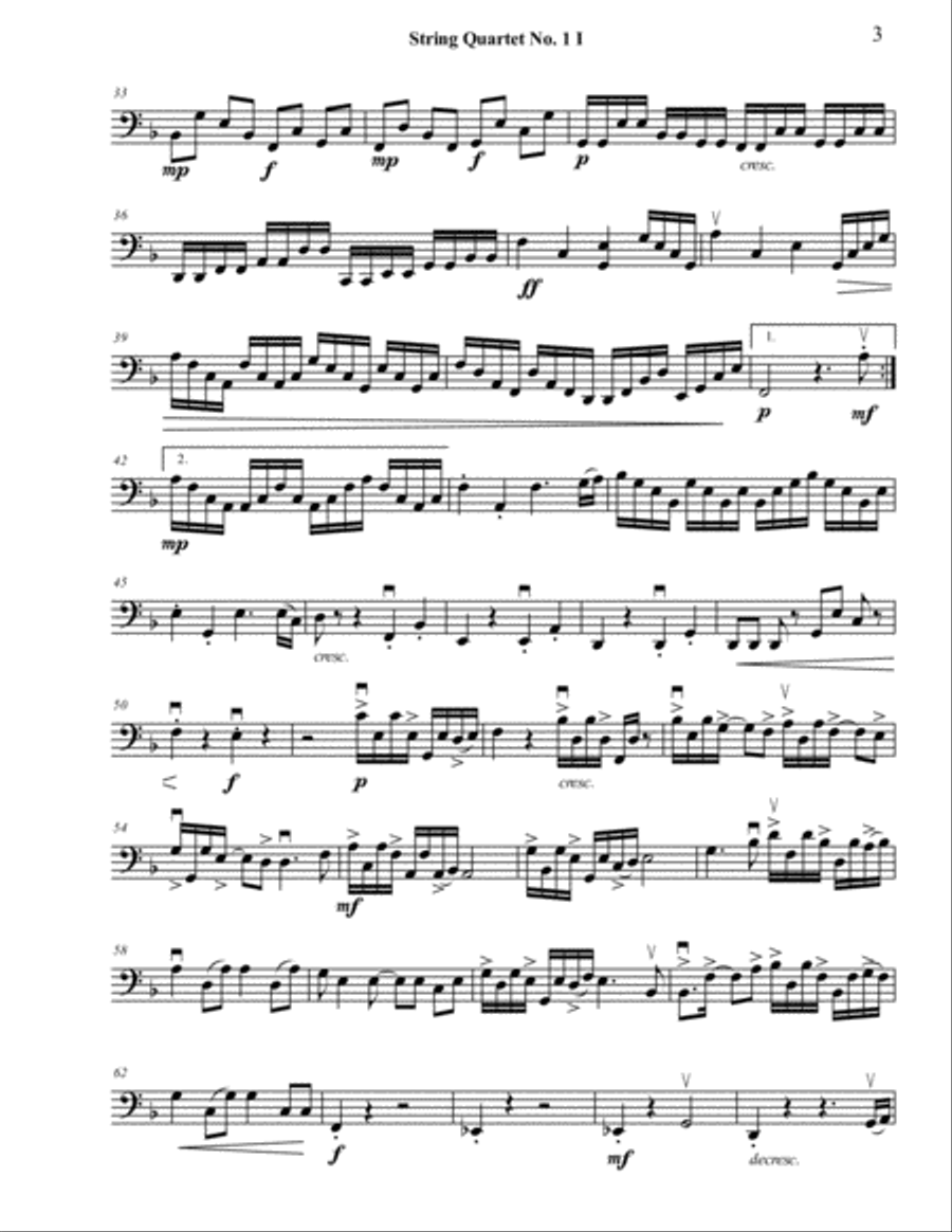 String Quartet 1 in D Minor - Cello String Quartet scores gallery preview page 3
