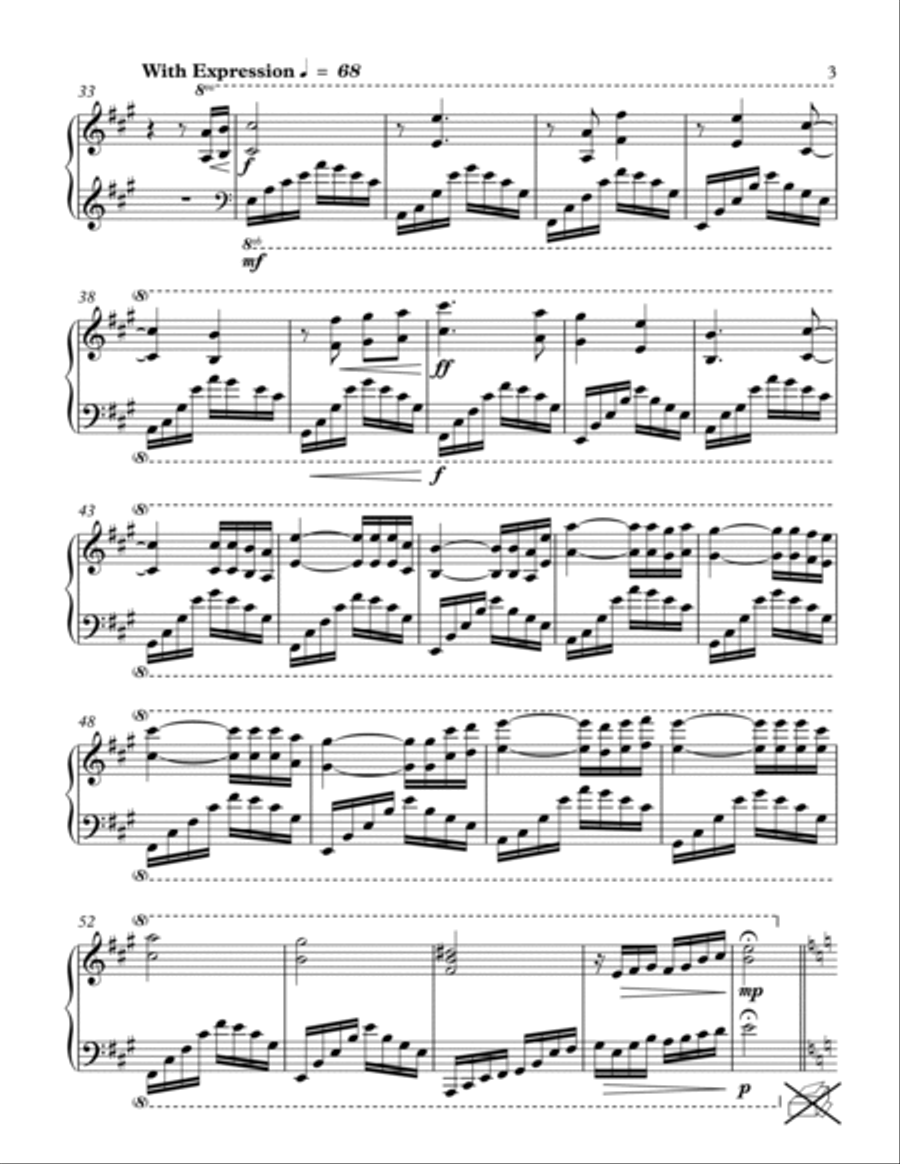 Rain Piano Solo scores gallery preview page 3