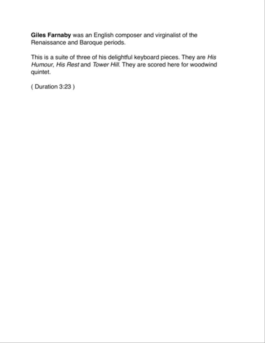 Giles Farnaby Suite 2 for Woodwind Quintet Woodwind Quintet scores gallery preview page 2