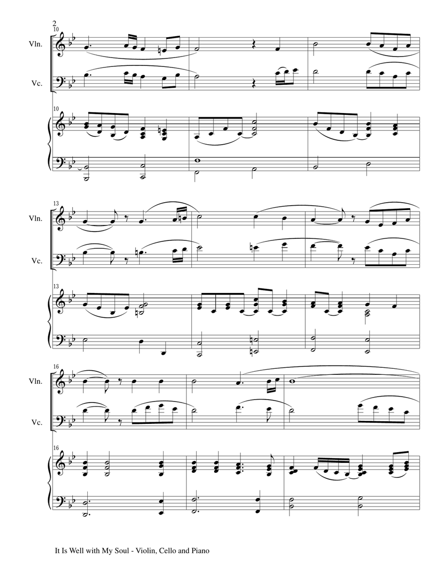 IT IS WELL WITH MY SOUL (Trio - Violin, Cello and Piano with Score and Parts) Piano Trio scores gallery preview page 2
