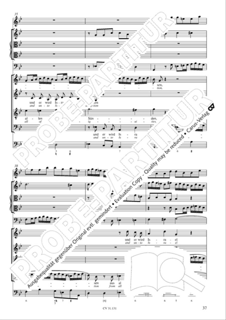 Form the deep, Lord, cried I, Lord, to Thee (Aus der Tiefe rufe ich, Herr, zu dir) 4-Part scores gallery preview page 38