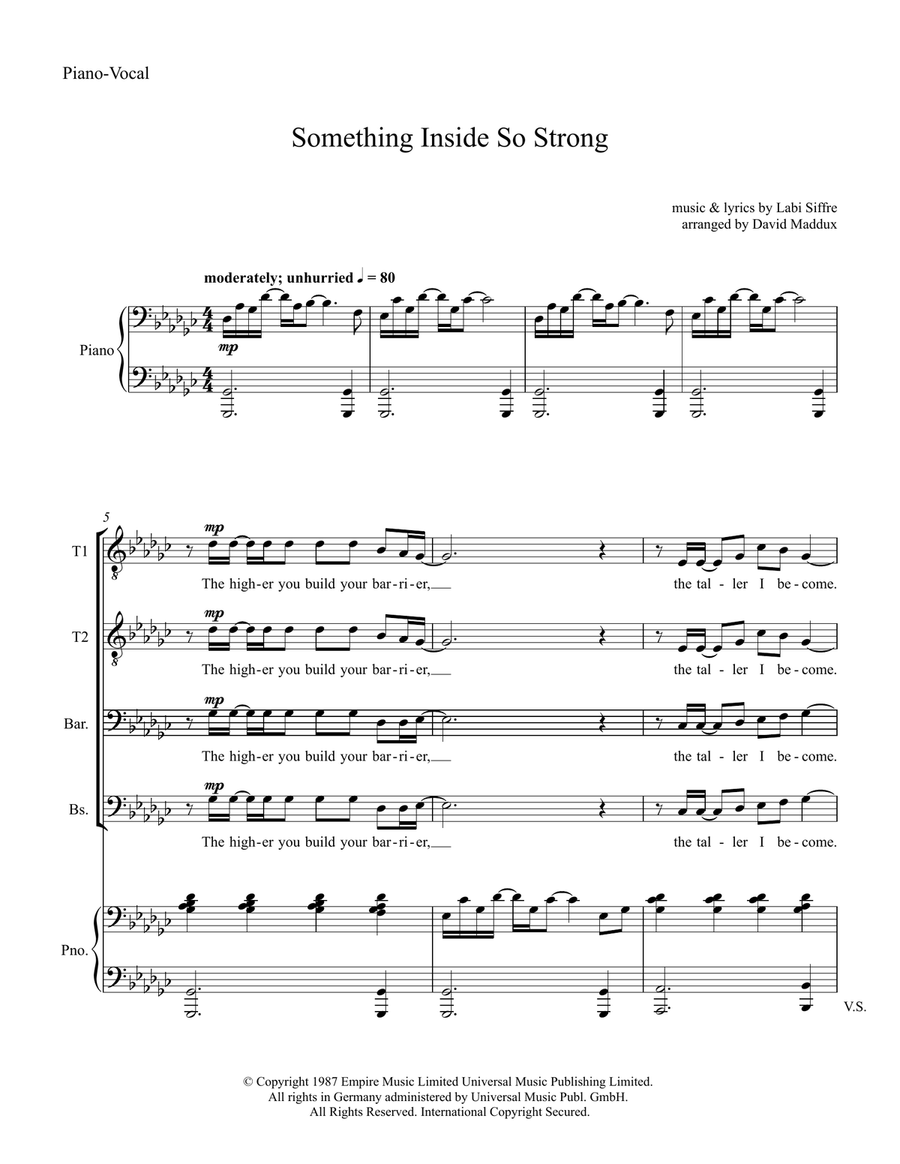 (something Inside) So Strong TTBB scores gallery preview page 1