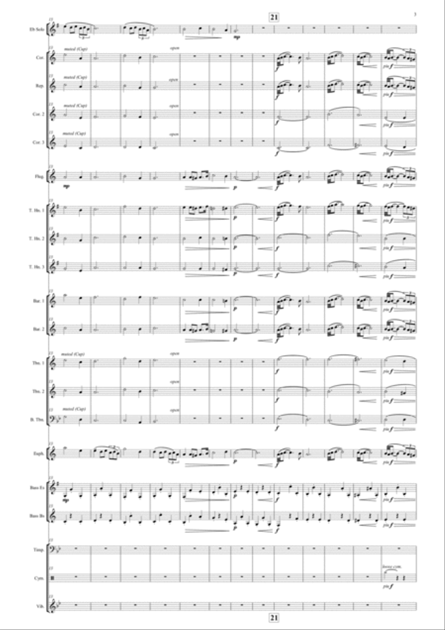 Adagio in G Minor (Eb Soprano Cornet Solo) Brass Band scores gallery preview page 2