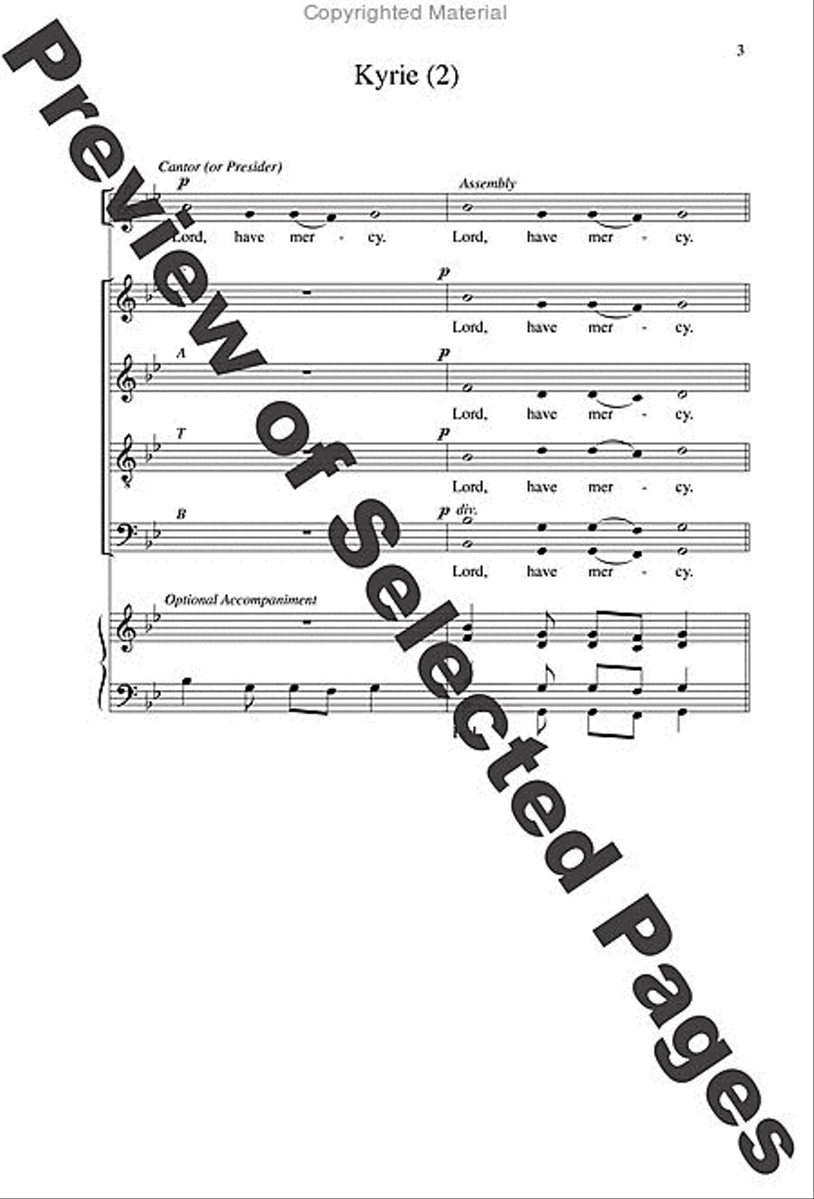 A Community Mass - Choral / Accompaniment edition A Community Mass - Choral / Accompaniment edition 4-Part scores gallery preview page 3