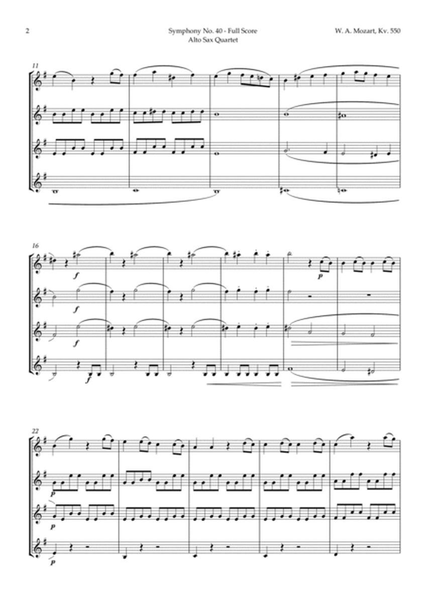 Symphony No. 40 by Mozart for Alto Sax Quartet image number null