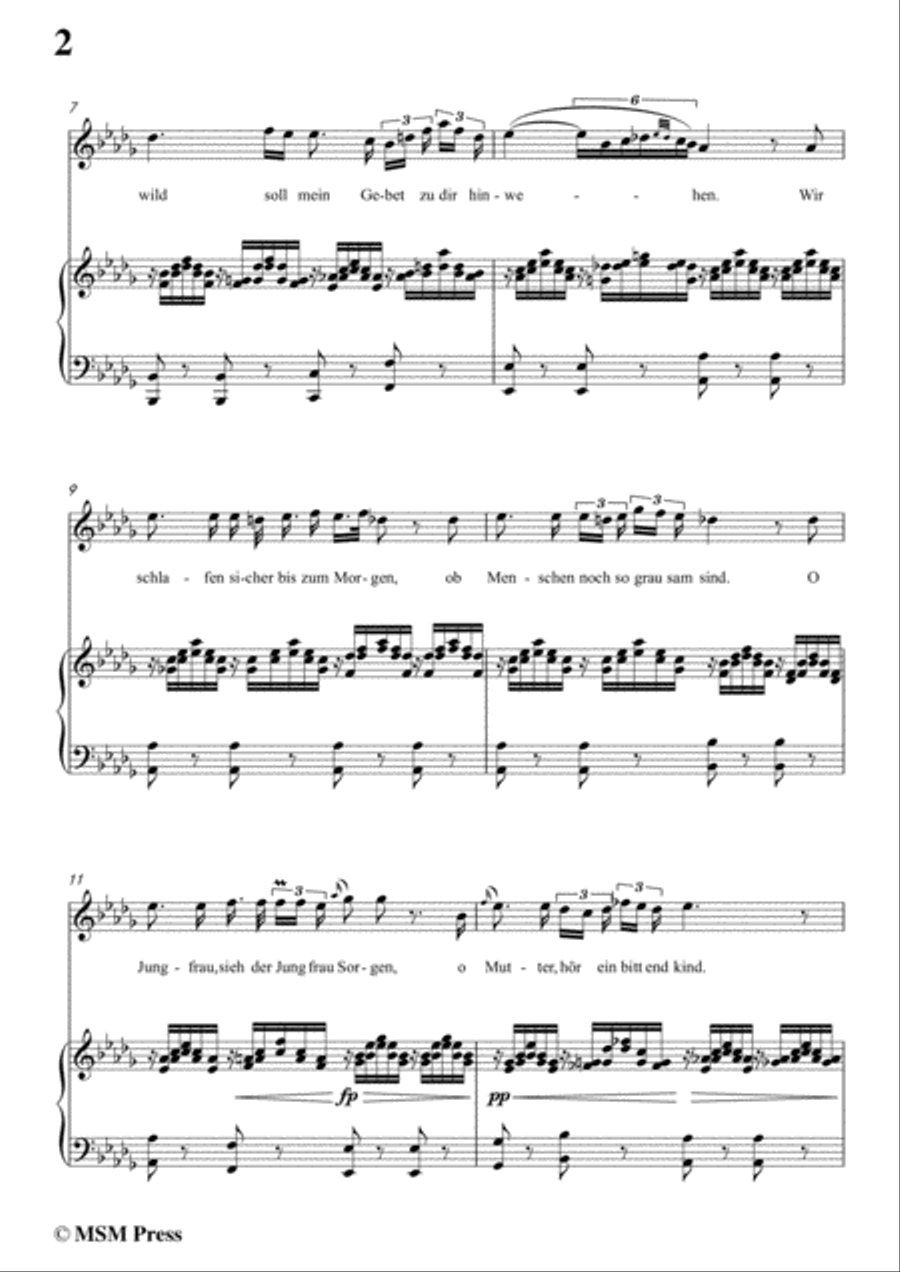Schubert-Ave maria in D flat Major,for voice and piano Schubert-Ave maria in D flat Major,for voice and piano Voice Solo scores gallery preview page 4