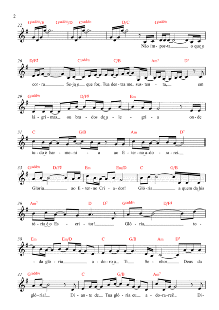 Deus da glória Piano scores gallery preview page 2
