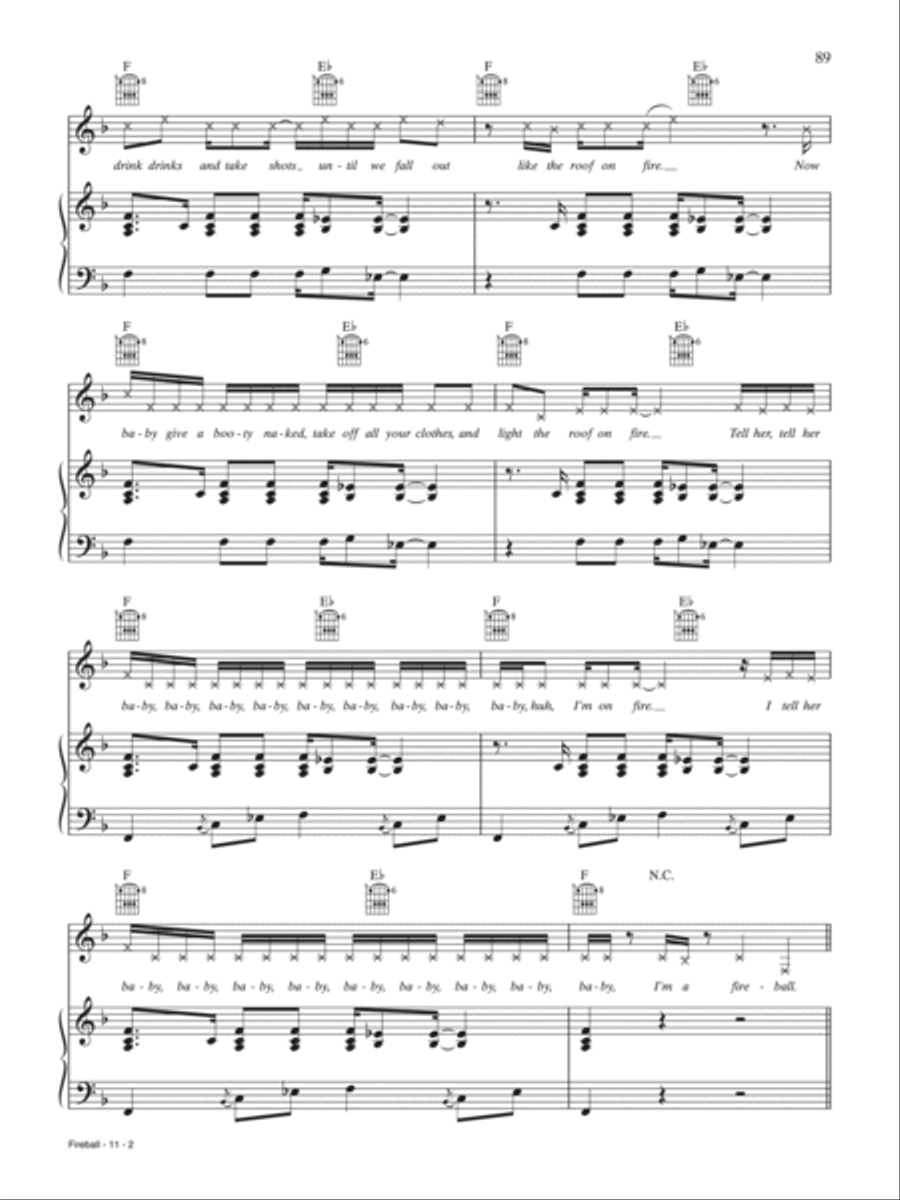 Fireball Piano, Vocal, Guitar scores gallery preview page 2