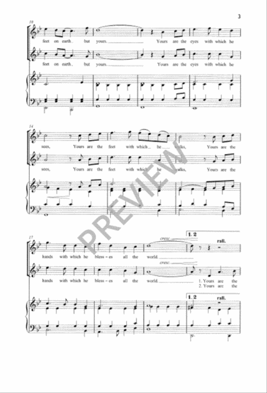 Christ Has No Body Now but Yours Unison Choir scores gallery preview page 4