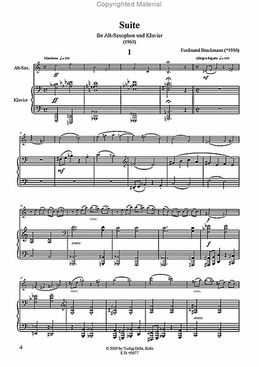 Suite für Altsaxophon und Klavier (1963)