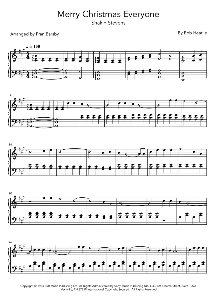 Merry Christmas Everyone Merry Christmas Everyone Celtic Harp scores gallery preview page 1