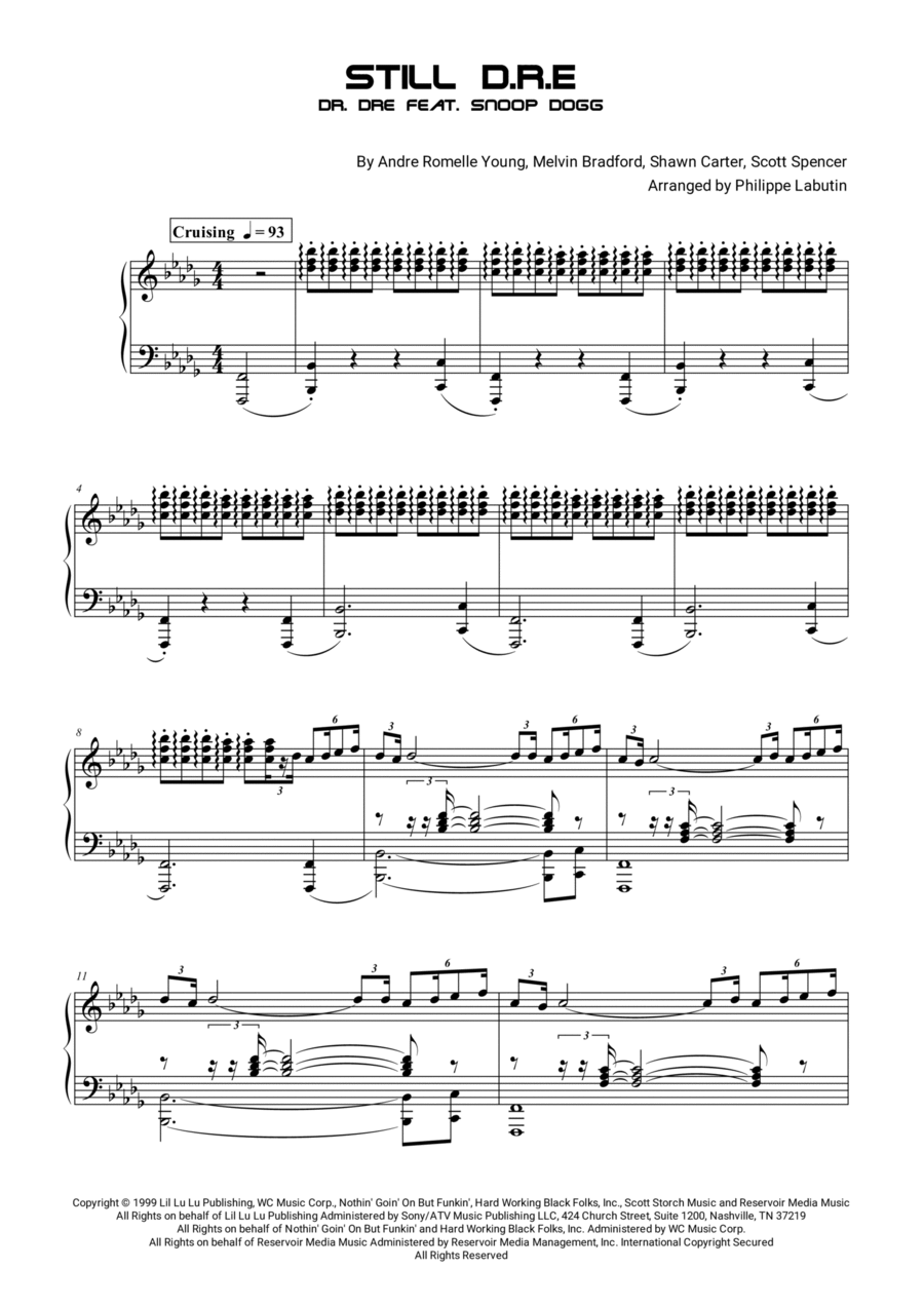 Still D.r.e. Piano Solo scores gallery preview page 1