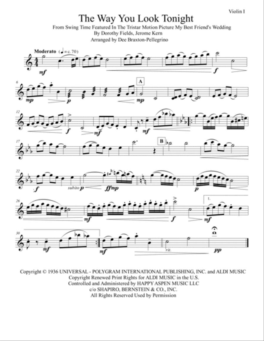 The Way You Look Tonight String Quartet scores gallery preview page 4