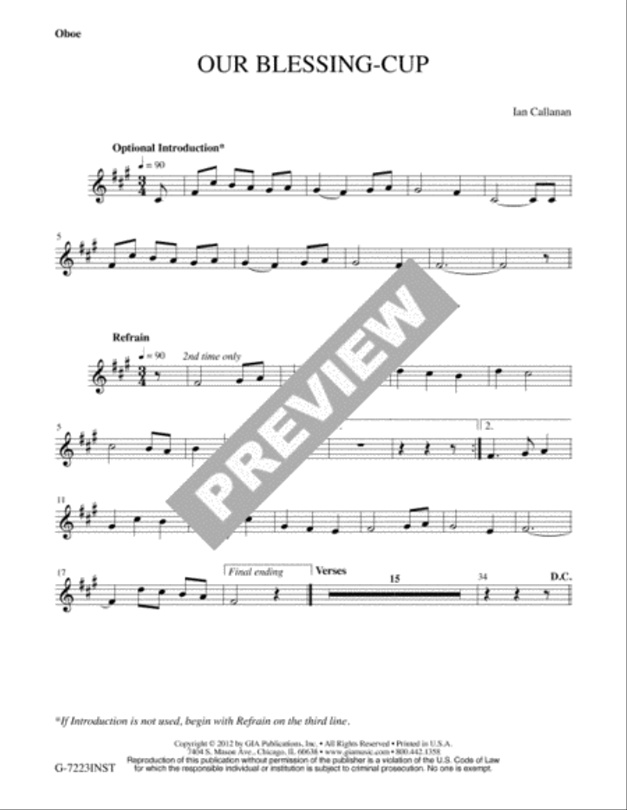Our Blessing-Cup - Instrument edition Flute scores gallery preview page 2