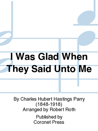 Book cover for I Was Glad When They Said Unto Me