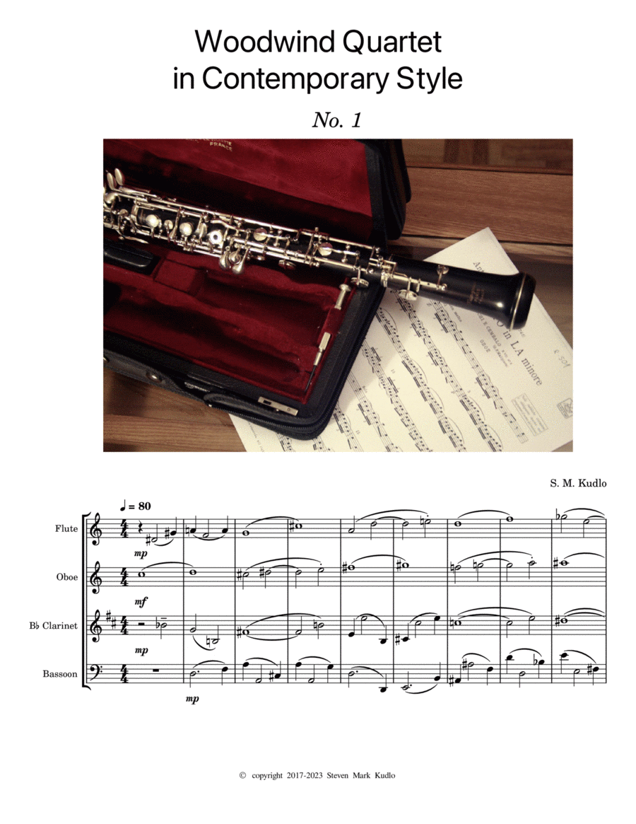 Woodwind Quartet in Contemporary Style No. 1 Woodwind Quartet scores gallery preview page 1