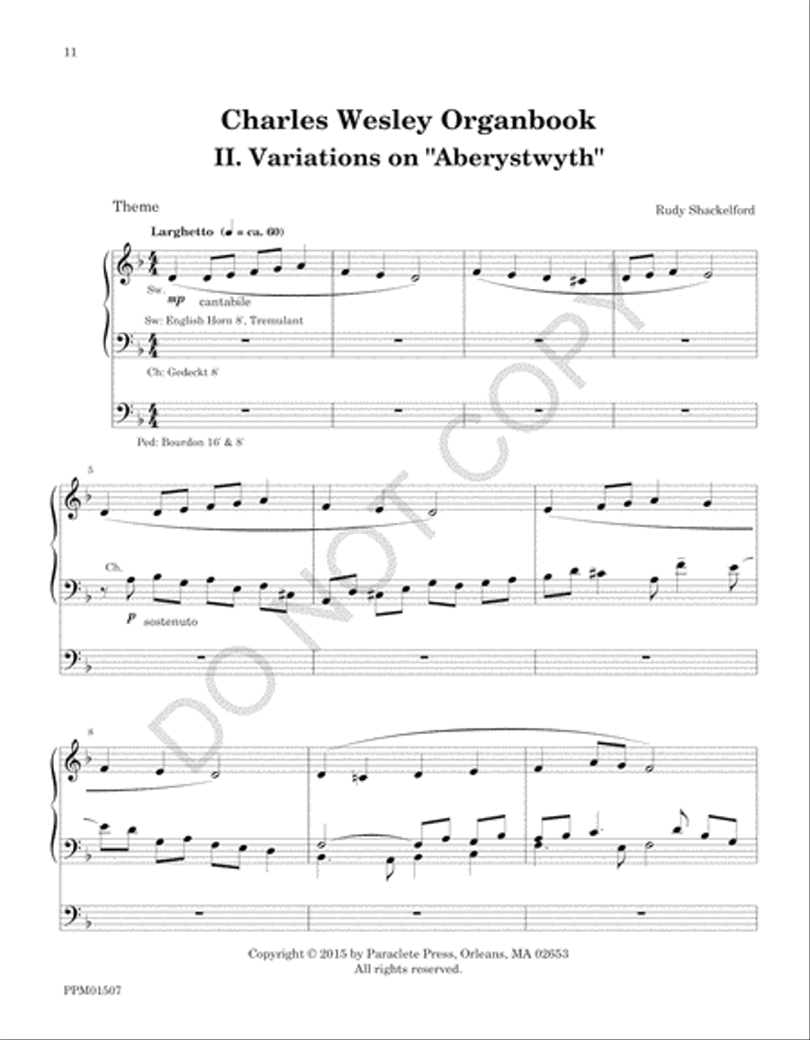 Charles Wesley Organbook Organ scores gallery preview page 17