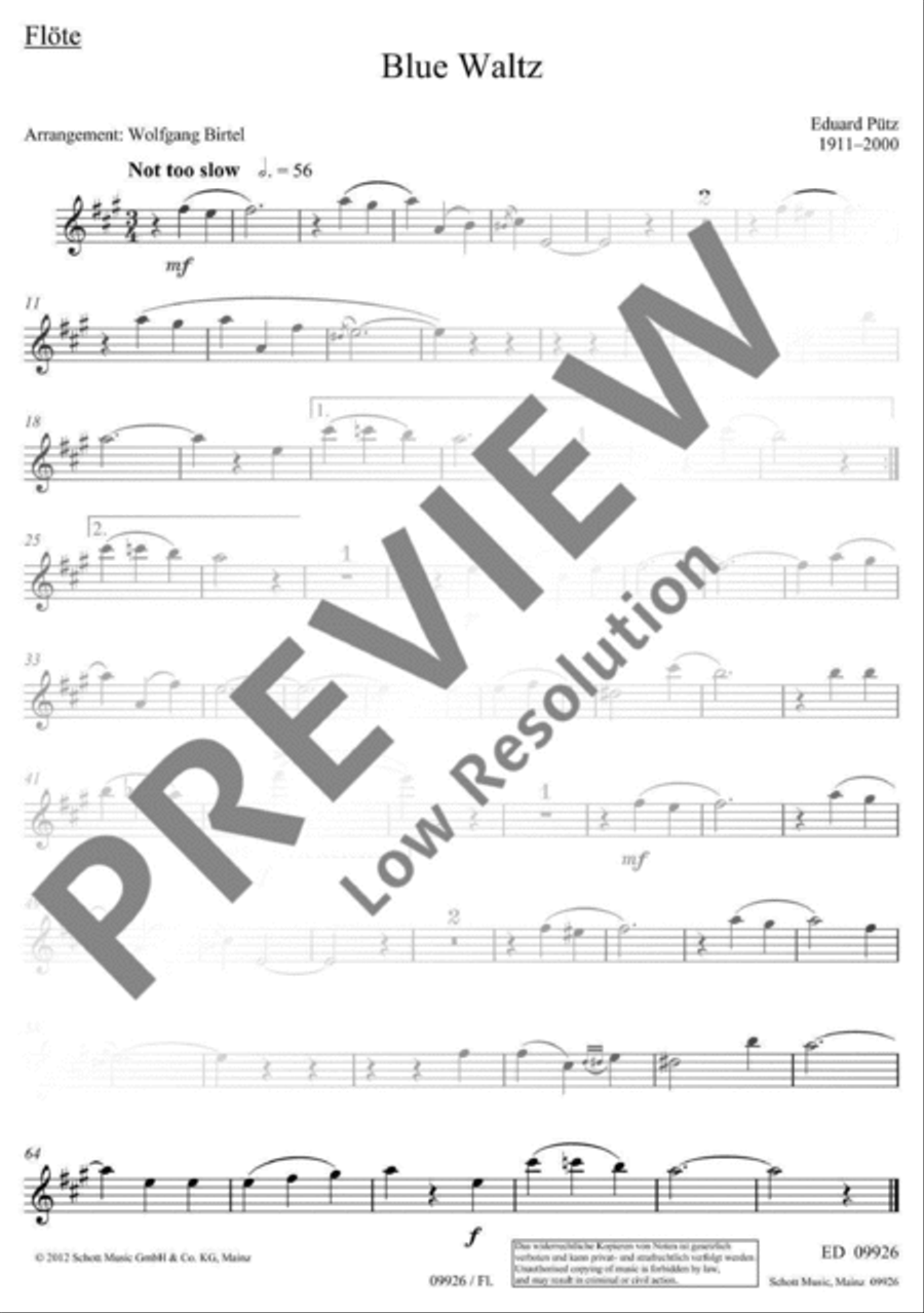 Blue Waltz Flute Solo scores gallery preview page 8