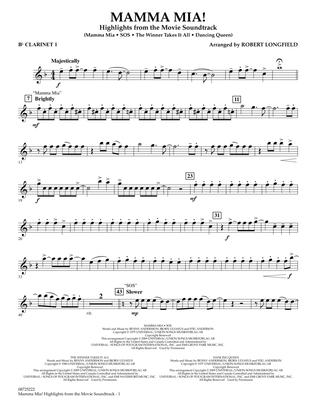 Mamma Mia! - Highlights from the Movie Soundtrack - Bb Clarinet 1