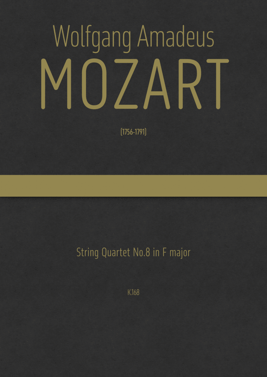 Mozart - String Quartet No.8 in F major, K.168 String Quartet scores gallery preview page 1