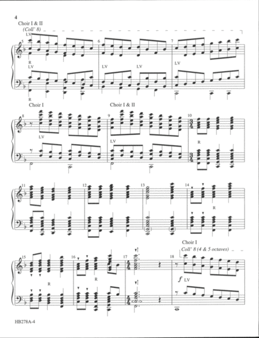 Joyous Overture on AZMON and DUKE STREET - handbell part 5-Octaves scores gallery preview page 7