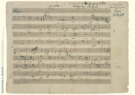 Wolfgang Amadeus Mozart Music Manuscript Poster