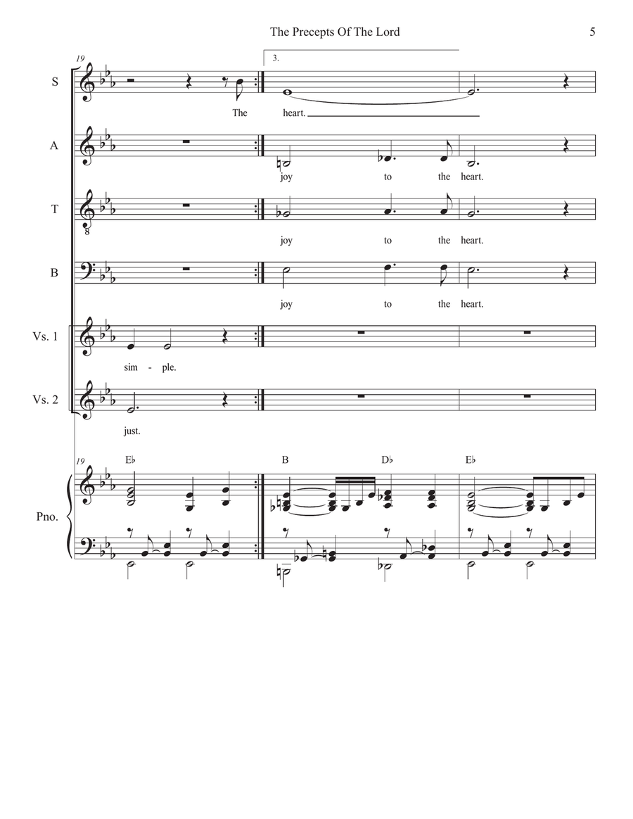 The Precepts Of The Lord (Vocal Quartet - (SATB) 4-Part scores gallery preview page 5