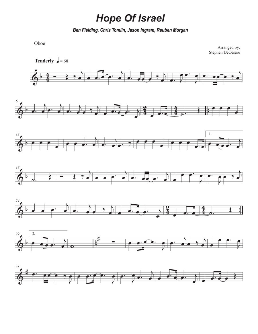 Hope Of Israel Piano scores gallery preview page 4