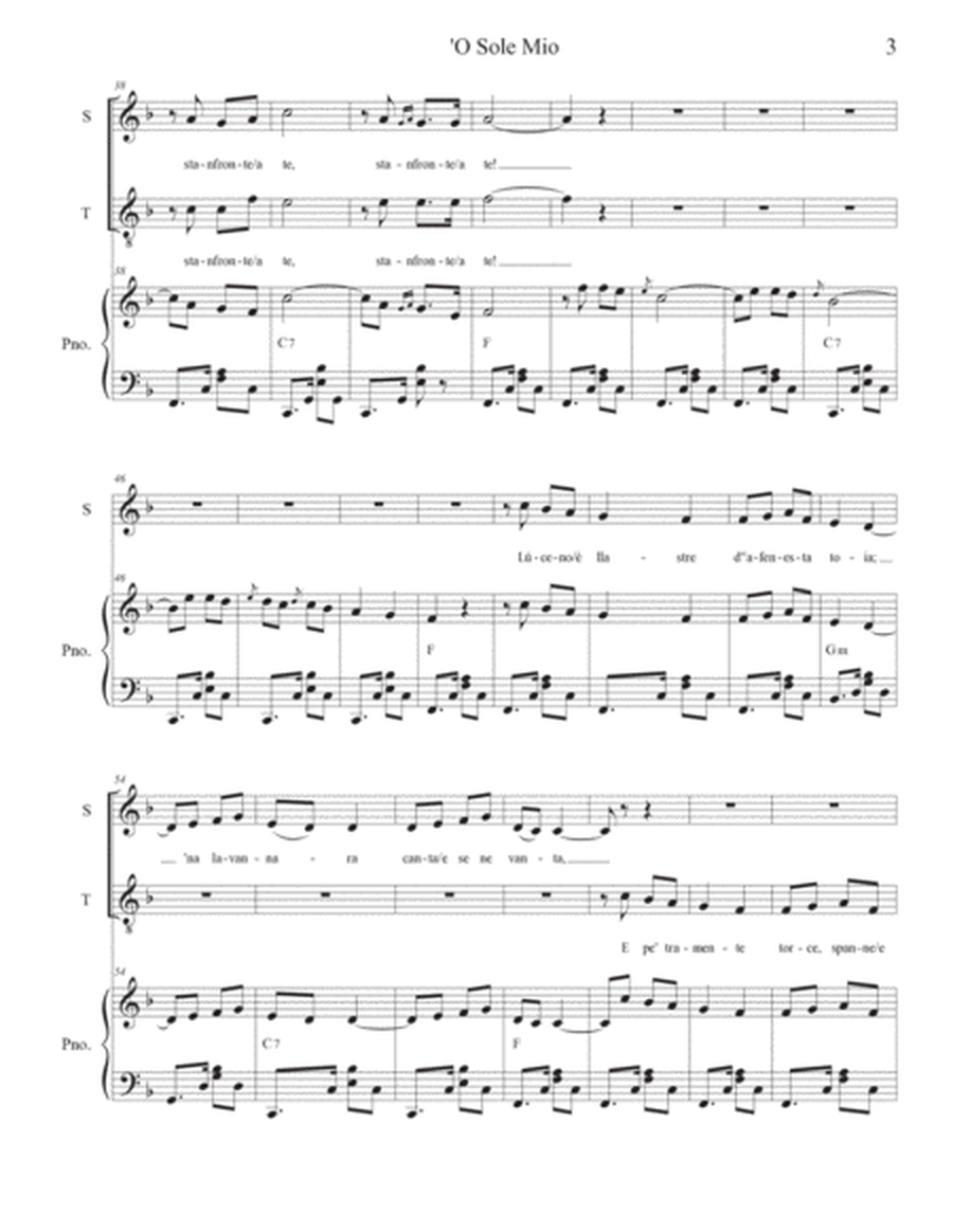 O Sole Mio (2-part choir - (Soprano & Tenor) (Easy Choir Version) image number null