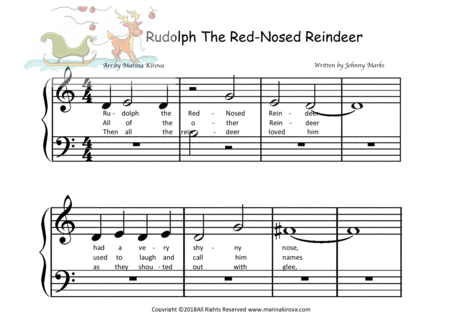 Rudolph The Red-Nosed Reindeer /big notes and lyrics image number null