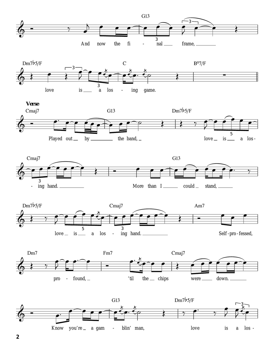 Love Is A Losing Game Voice scores gallery preview page 2