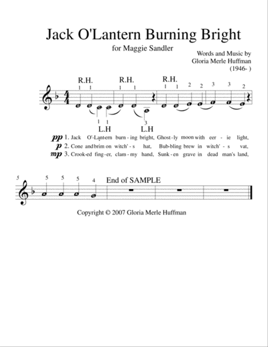 Jack O'Lantern Burning Bright Voice scores gallery preview page 2