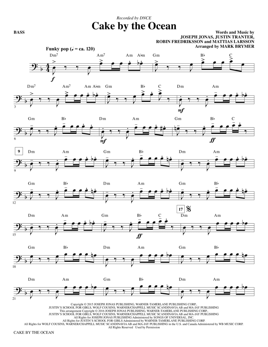 Cake by the Ocean - Bass Choir scores gallery preview page 1