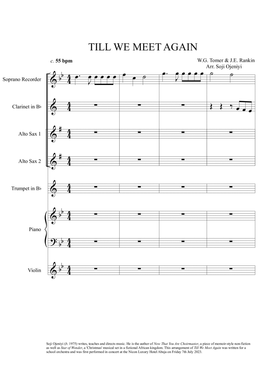 Till We Meet Again Chamber Music scores gallery preview page 1