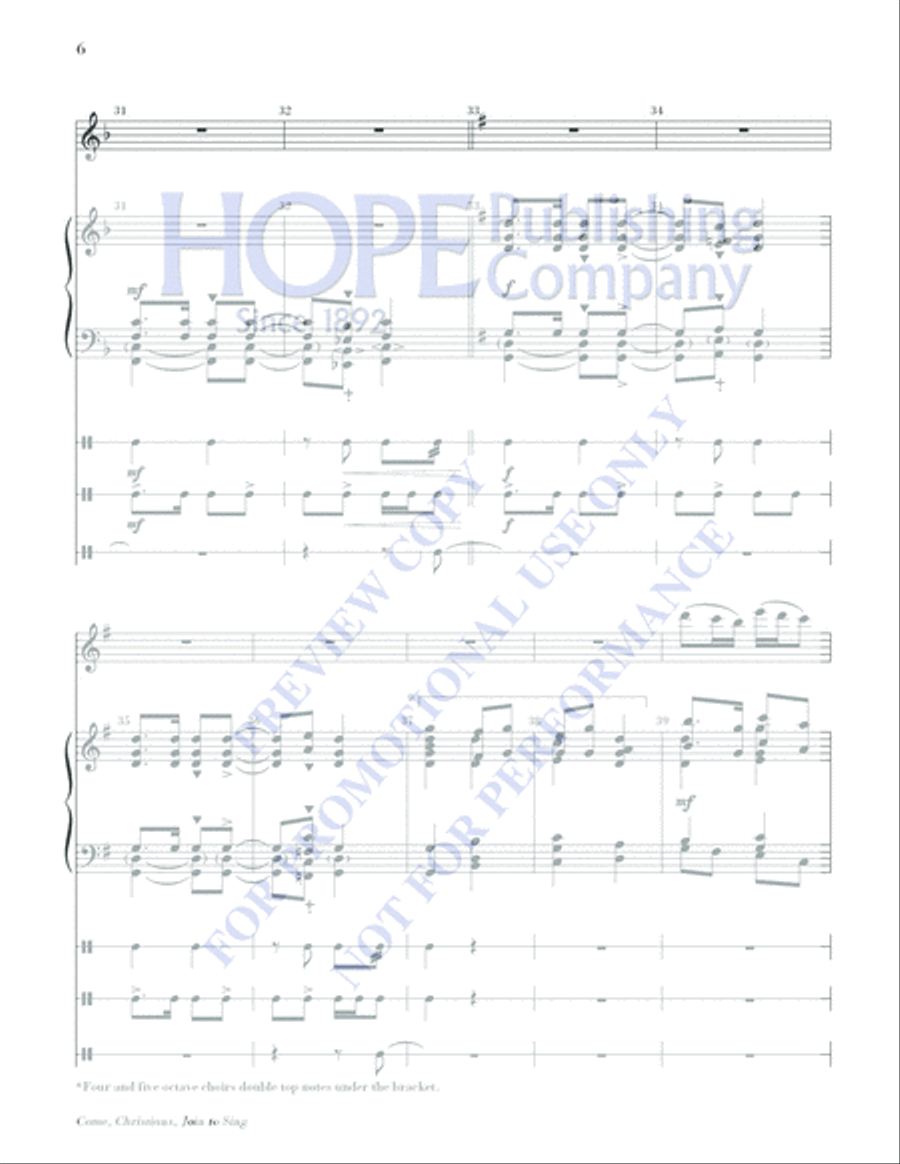 Come, Christians, Join to Sing Piano scores gallery preview page 6