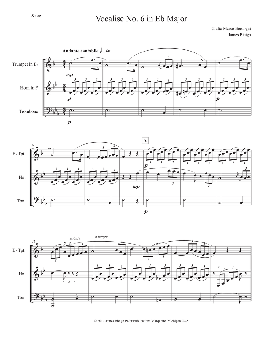 Vocalise No.6 in Eb Major School and Community scores gallery preview page 1