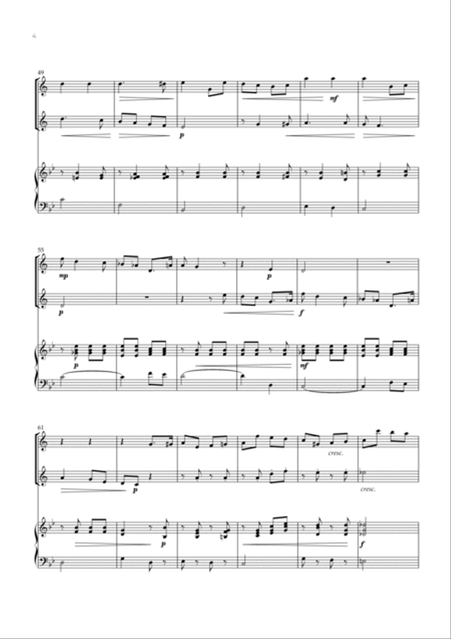 Salut D’amour (Trumpet Duet and Piano) - Edward Elgar Trumpet Duet scores gallery preview page 4