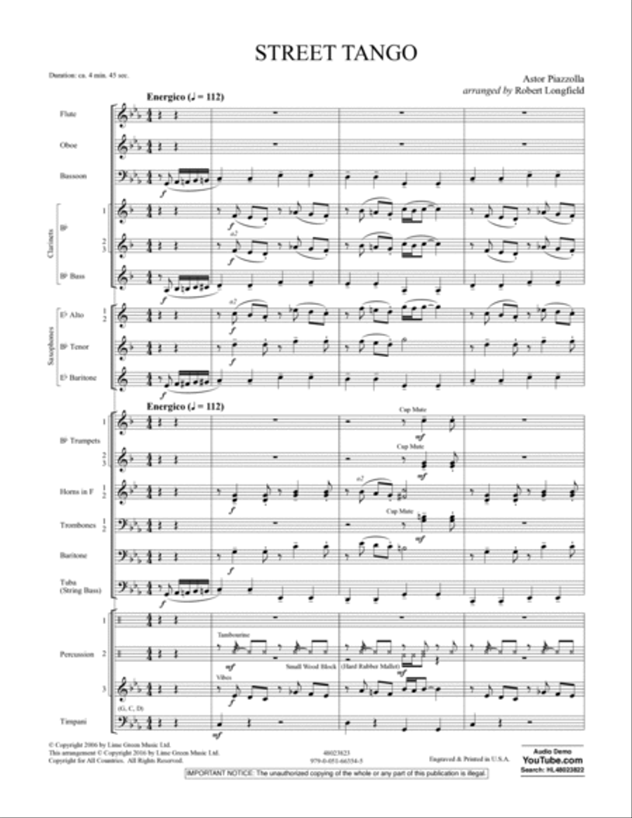 Street Tango - Conductor Score (Full Score) Concert Band scores gallery preview page 2
